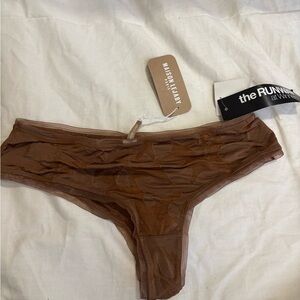 Brown Sheer thong size (4) / m